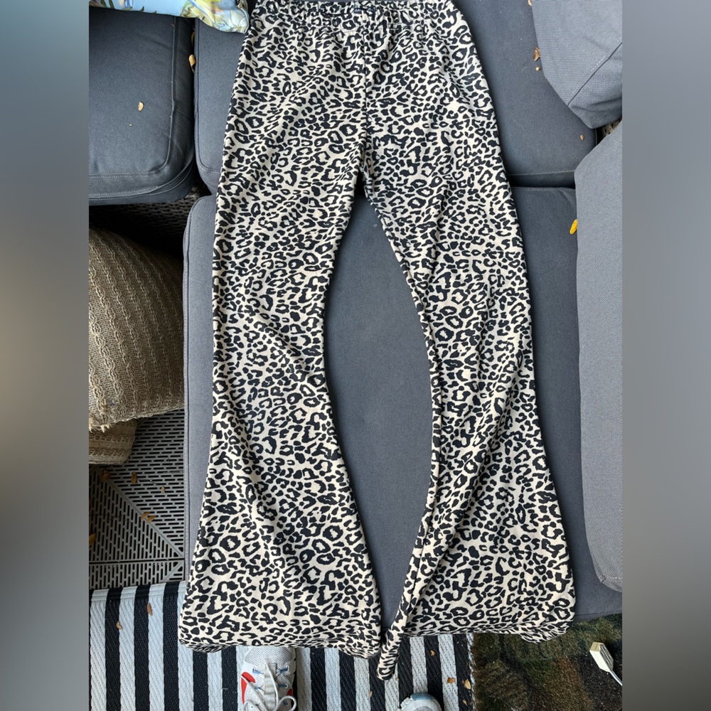 cheetah flare pants